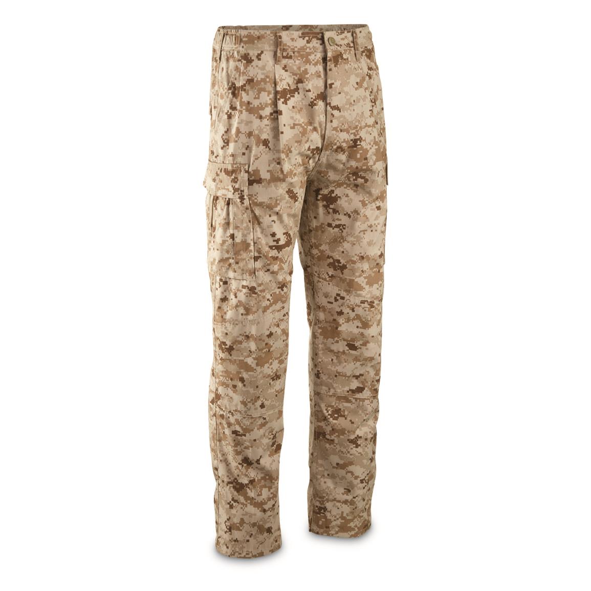 USMC Military Surplus Cotton Sateen BDU Pants, New, Desert Digital