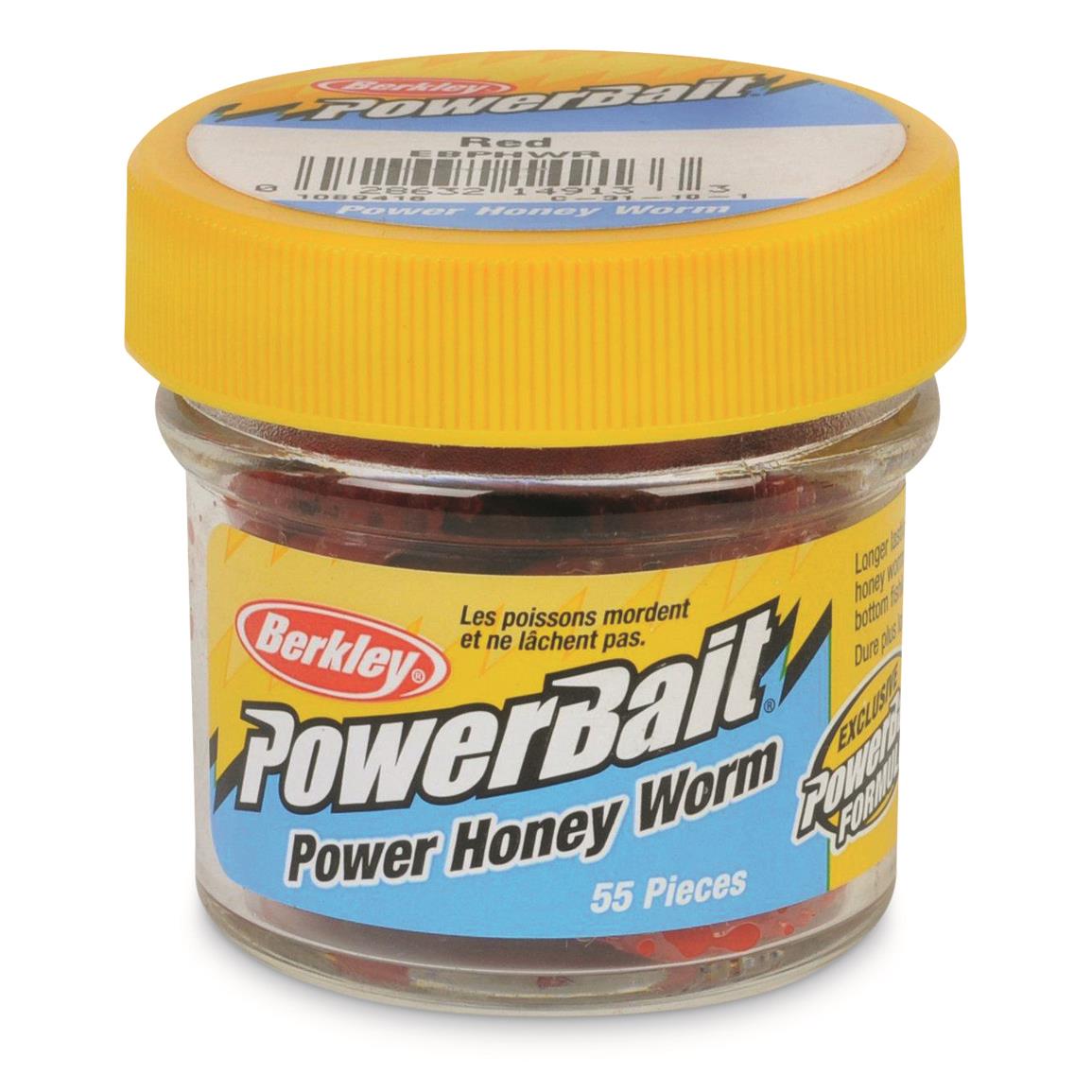 Berkley Powerbait Power Honey Worms, 55 Count, Red