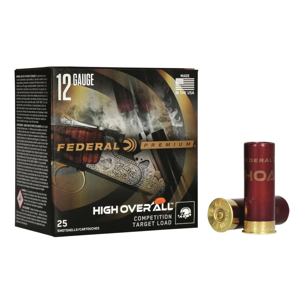 Federal Premium High Over All Competition Target Loads, 12 Gauge, 2 3/4", 1 1/8 oz., 25 Rounds