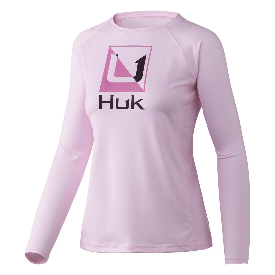 Huk Women's Reflection Pursuit Shirt, Barely Pink