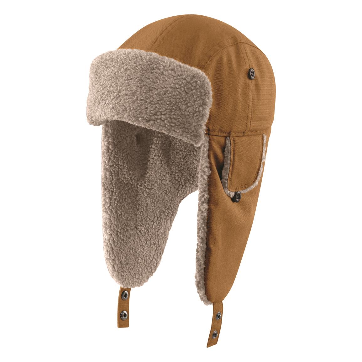 Carhartt Men's Rain Defender Canvas Trapper Hat, Carhartt® Brown
