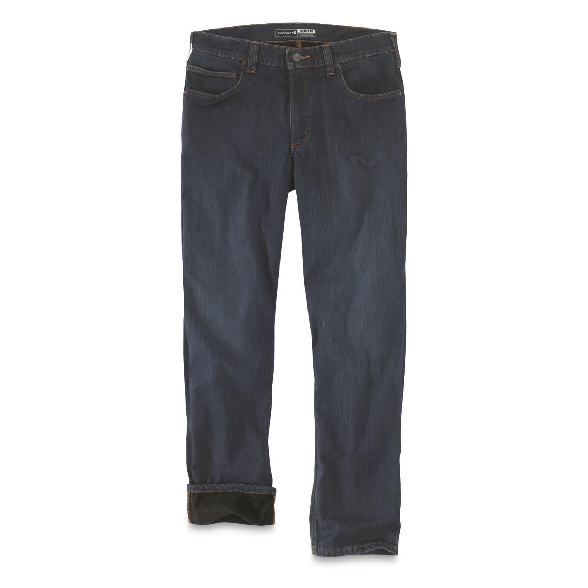 Carhartt Men's Rugged Flex Relaxed Fit Fleece-lined 5-pocket Jeans, Rapids