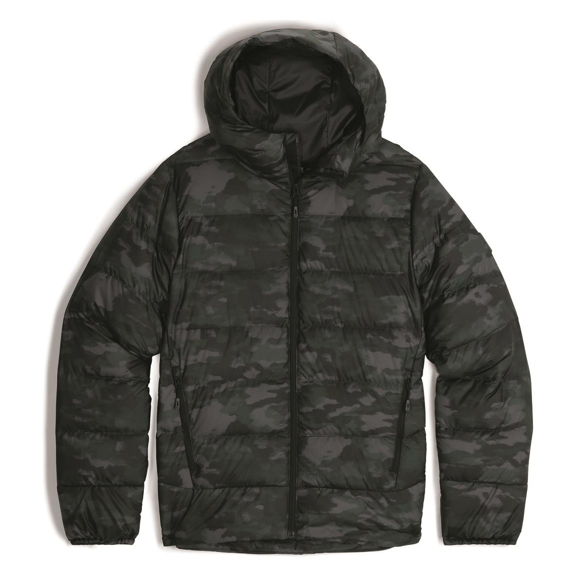 Outdoor Research Men's Coldfront Down Insulated Hooded Jacket, Grove Camo