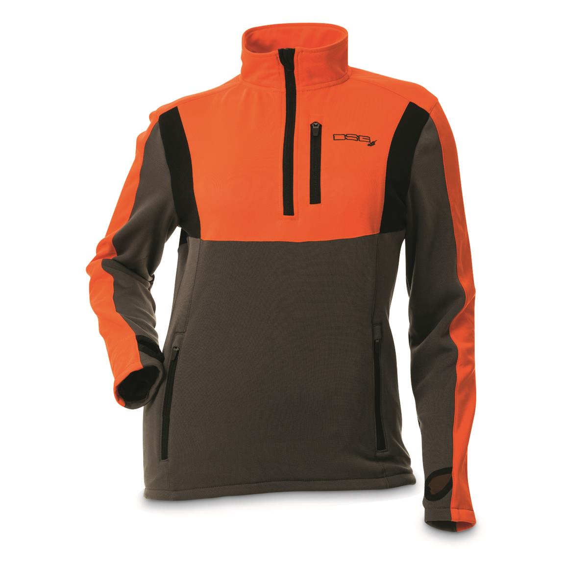 DSG Outerwear Women's Upland Hunting Performance Fleece, Blaze Orange/stone