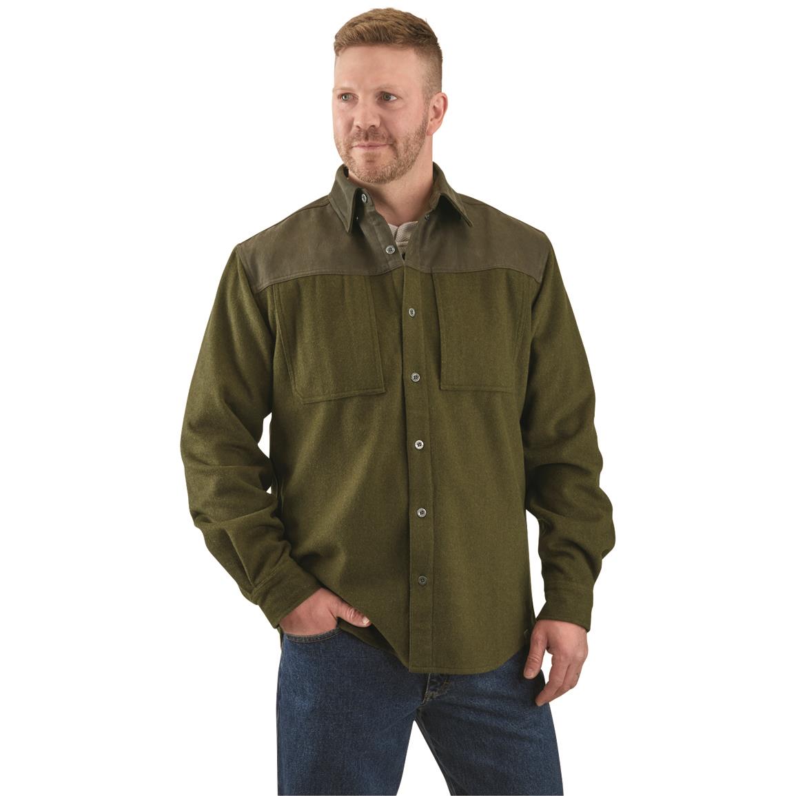 Guide Gear Men's Beartrack Wool Blend Shirt, Green