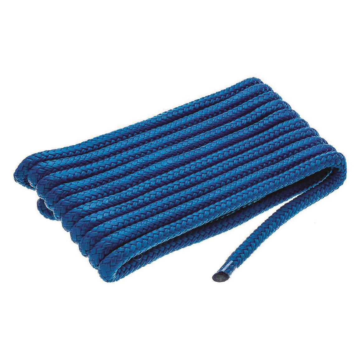 Attwood Premium Double-Braided Nylon Dock Line, 3/8" Thick x 15' Length, Blue