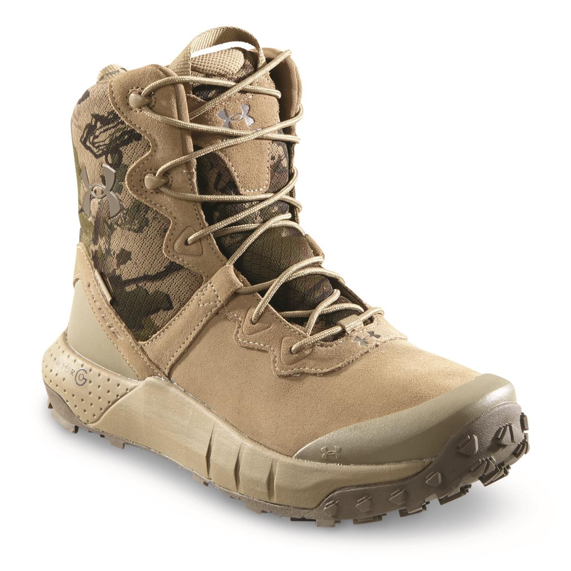 Under Armour Micro G Valsetz Waterproof Tactical Boots, Ridge Reaper Camo, Bayou/ridge Reaper Camo Barren