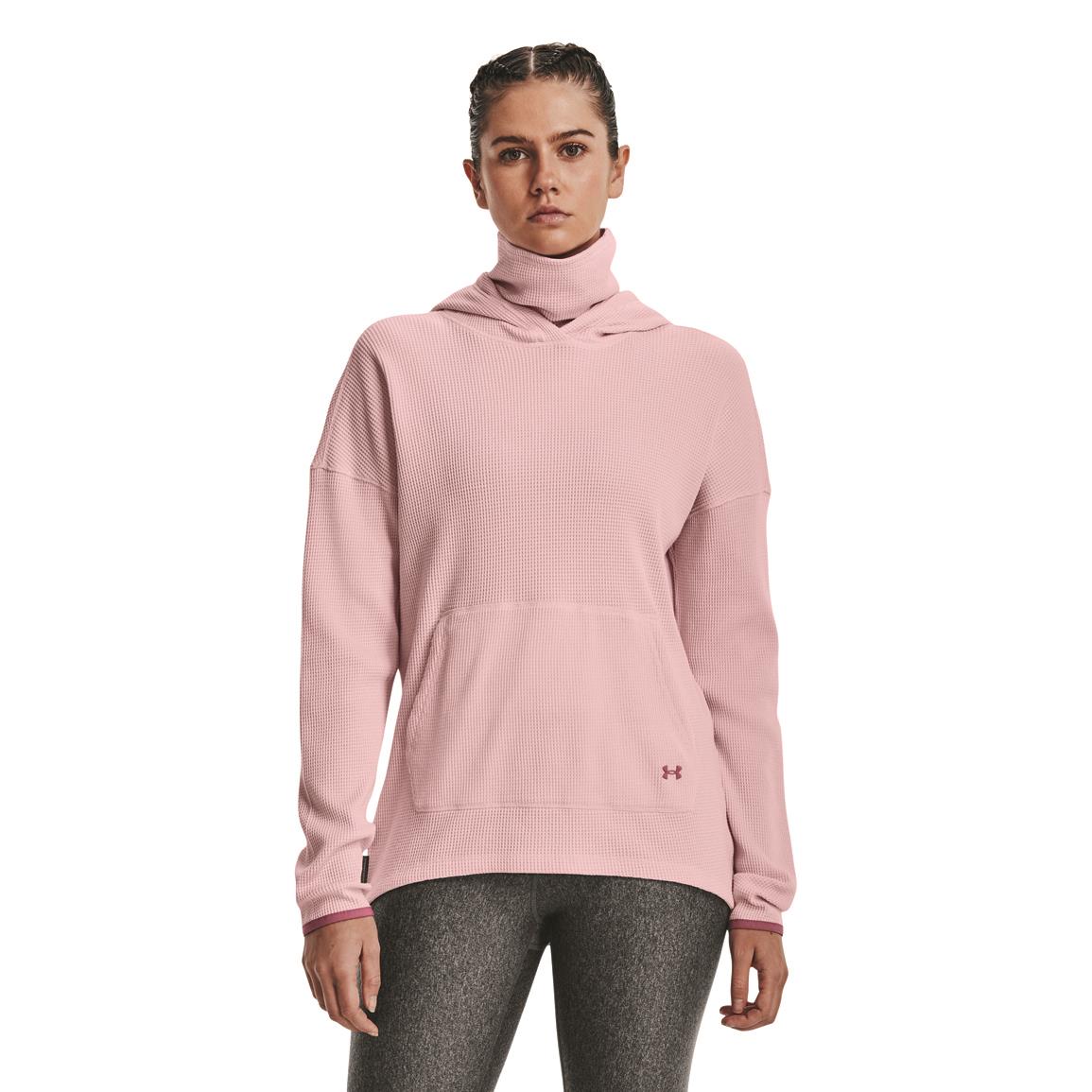 Under Armour Women's Waffle Funnel Hoodie, Prime Pink