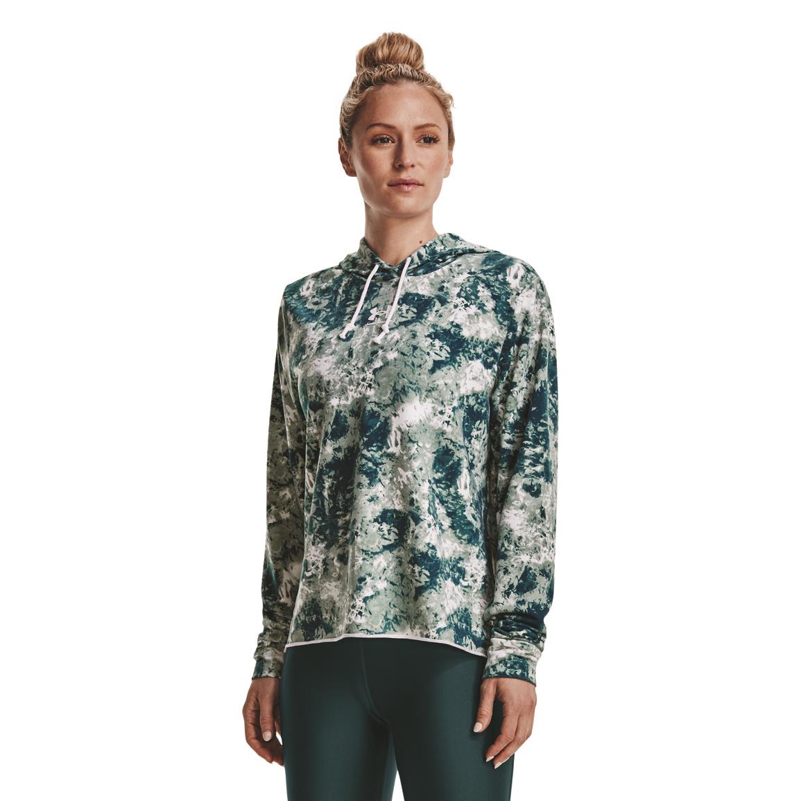Under Armour Women's Rival Terry Print Hoodie, Opal Green