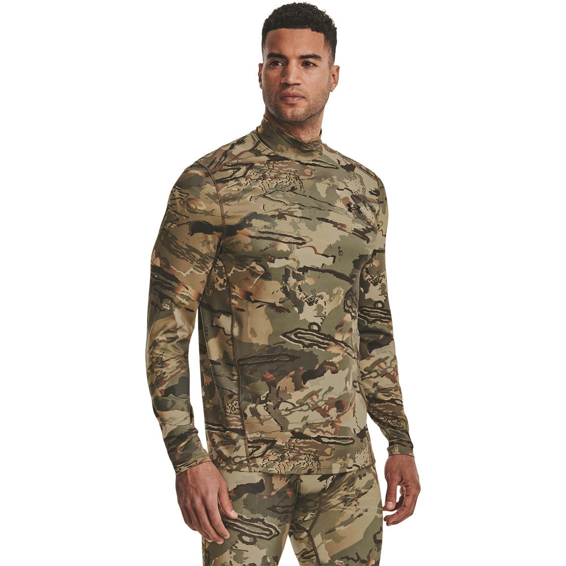 Under Armour Men's ColdGear Infrared Camo Mock-Neck Long-Sleeve Shirt, UA Forest All Season Camo