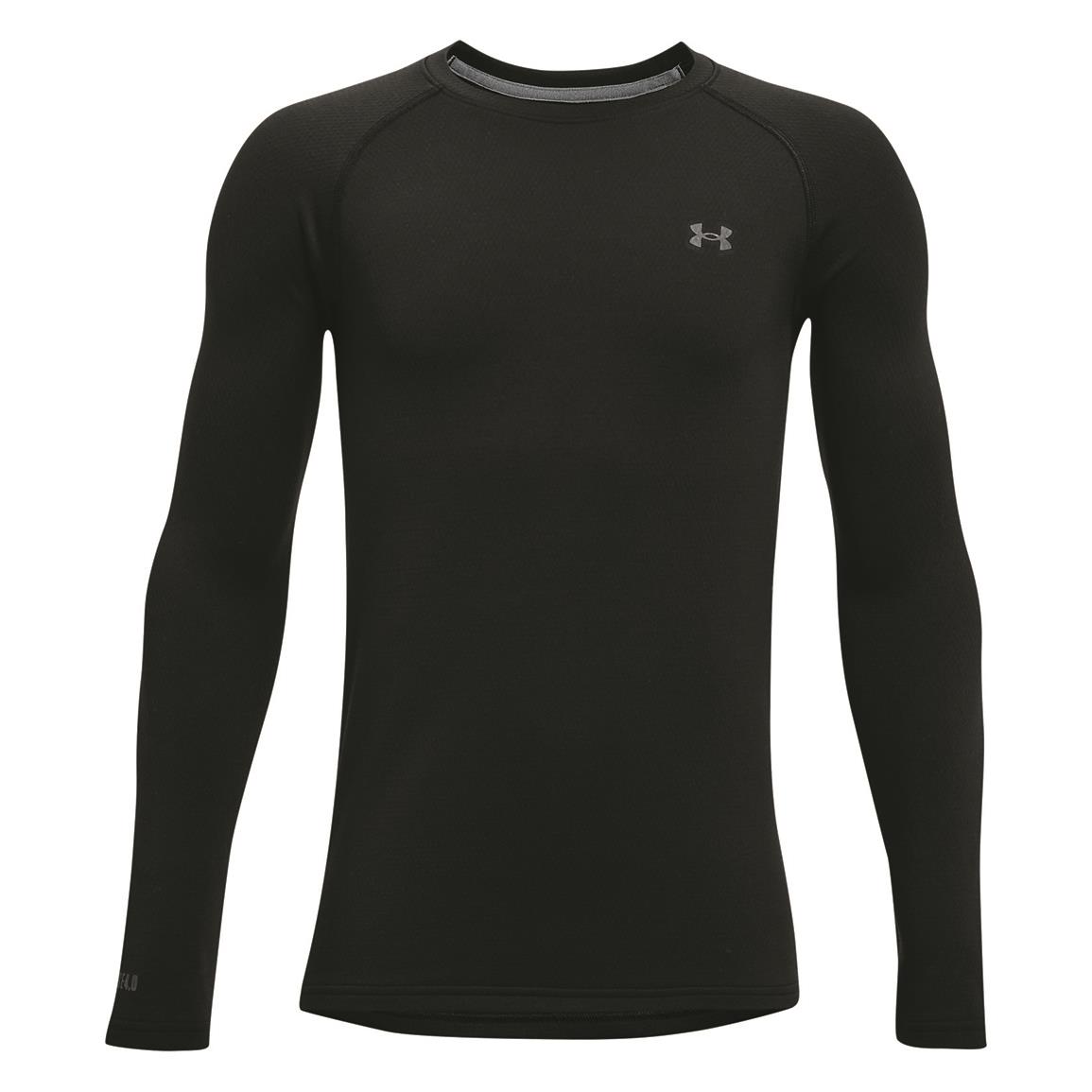 Under Armour Youth Base 4.0 Base Layer Crew Top, Black