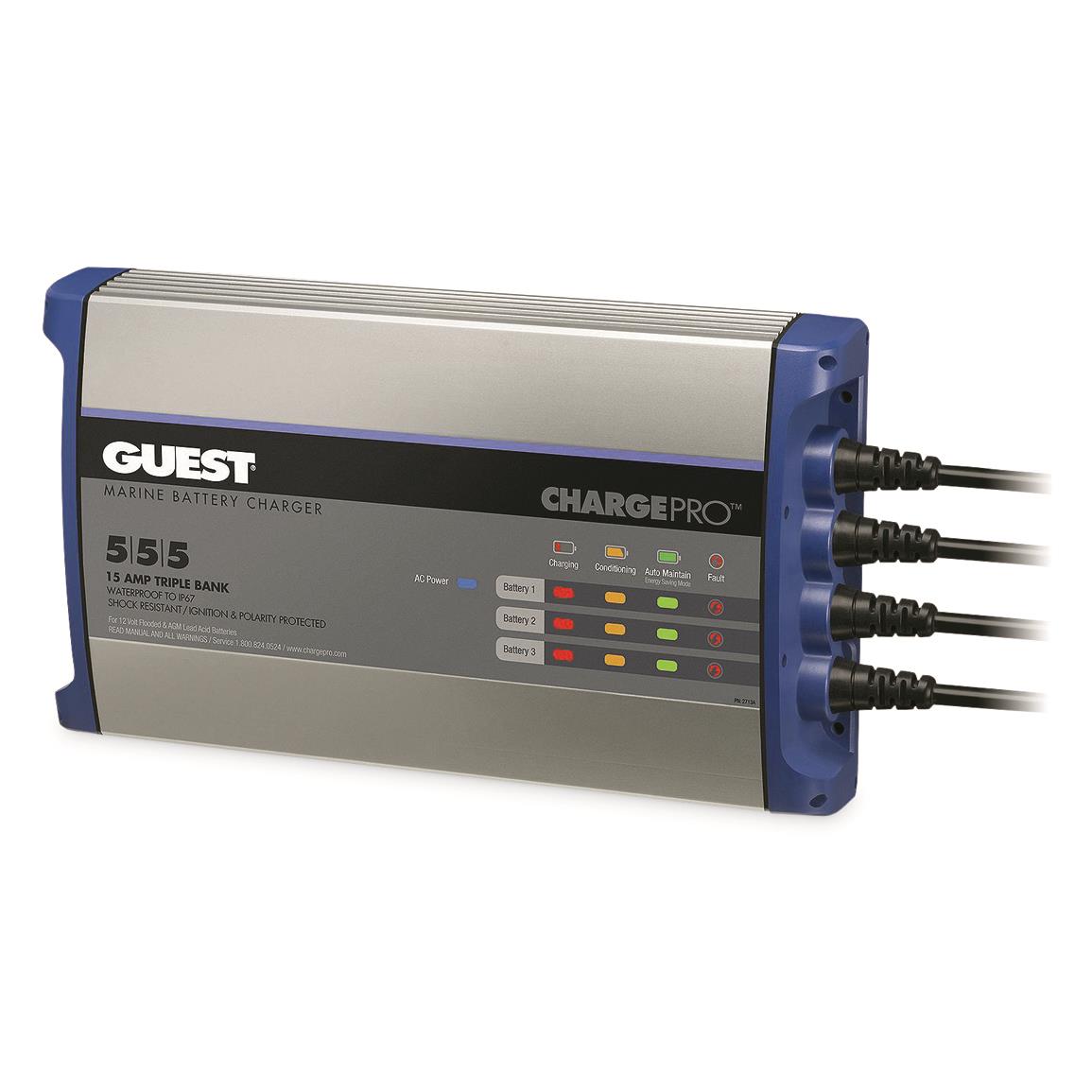 Guest ChargePro™ On-Board Battery Charger, 15 Amp Triple Bank