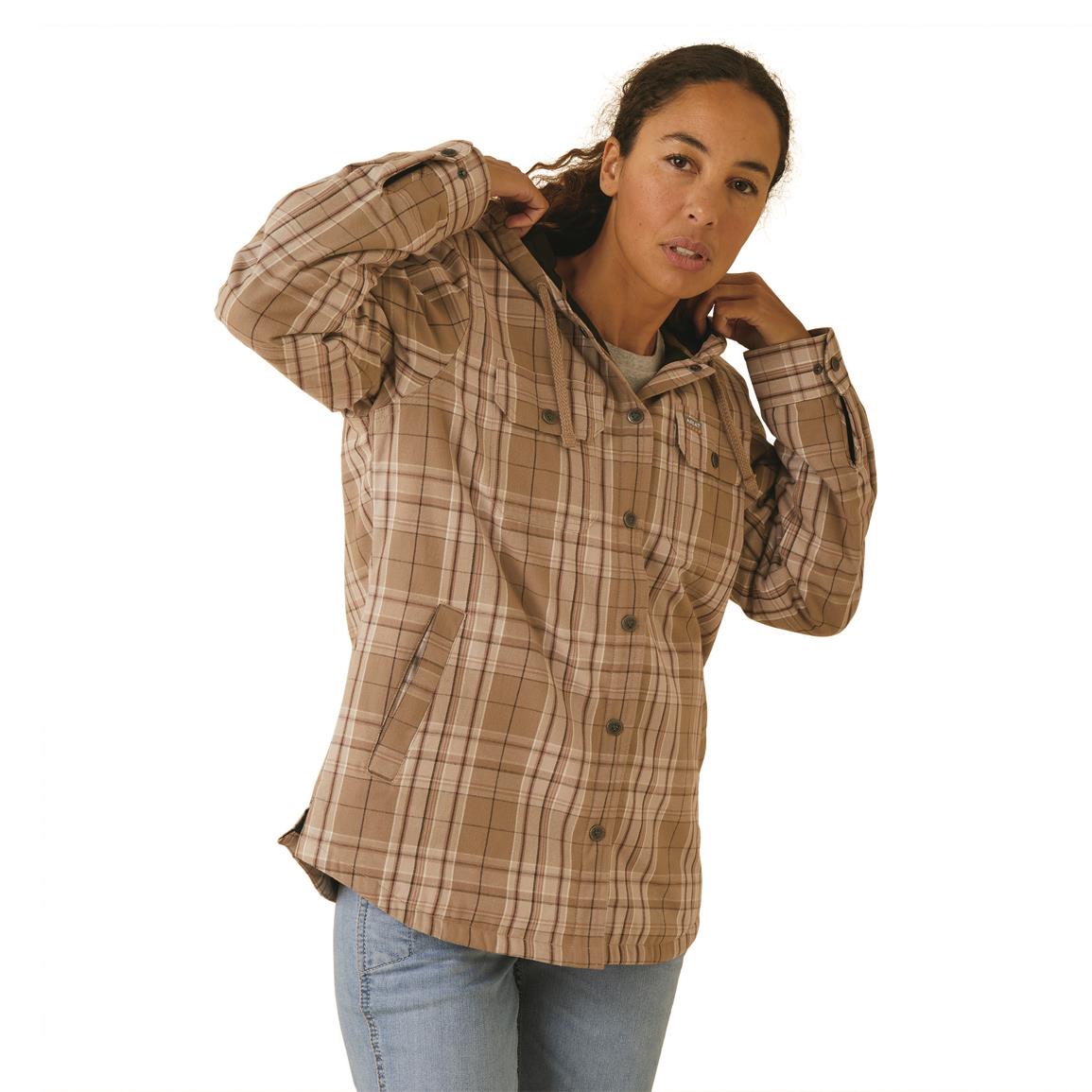Ariat Women's Rebar Insulated Flannel Shirt Jacket, Fossil Plaid