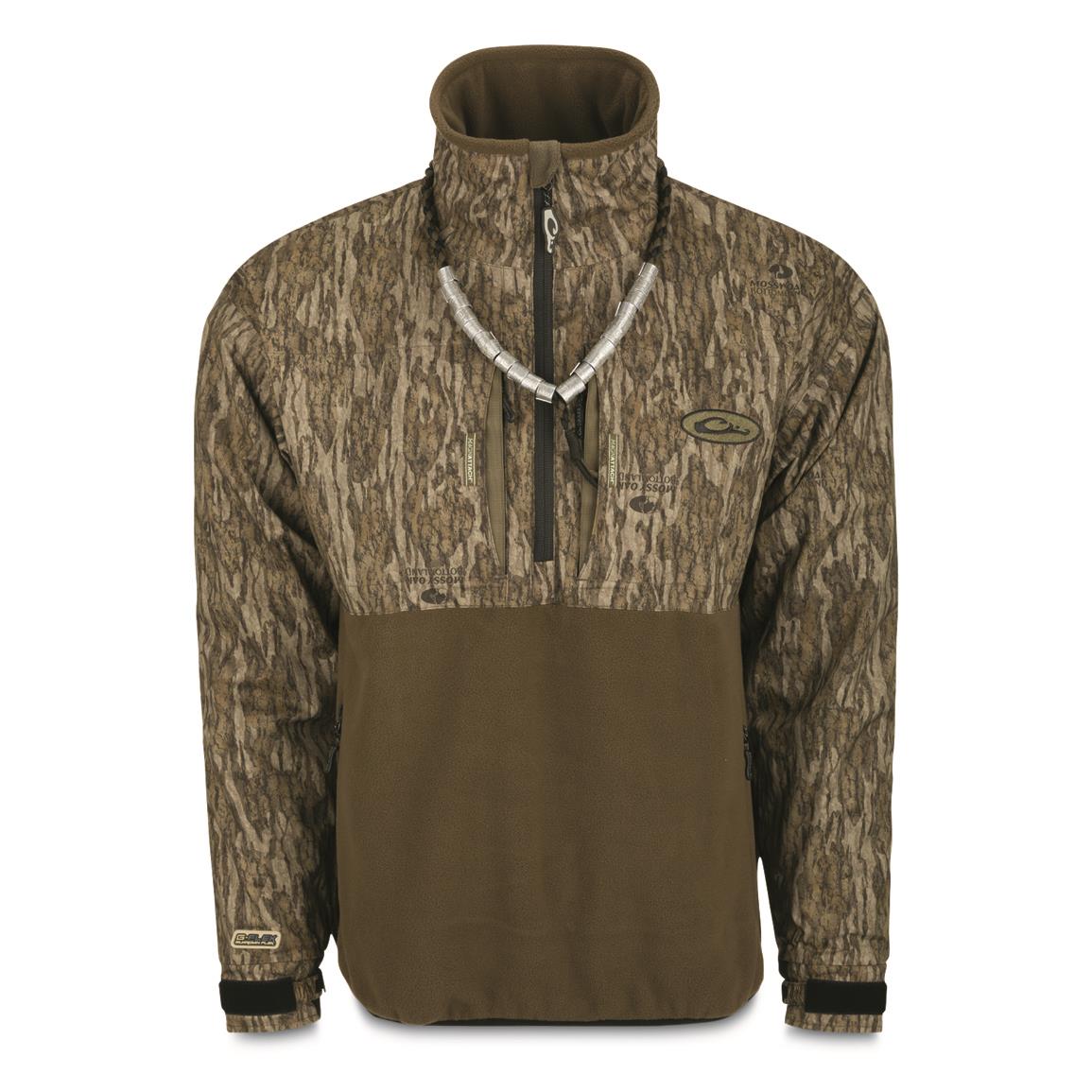Drake Waterfowl Men's MST Guardian Eqwader Flex Fleece Quarter-Zip Pullover, Mossy Oak Bottomland®