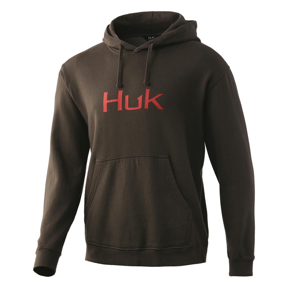 Huk Men's Logo Hoodie, Volcanic Ash