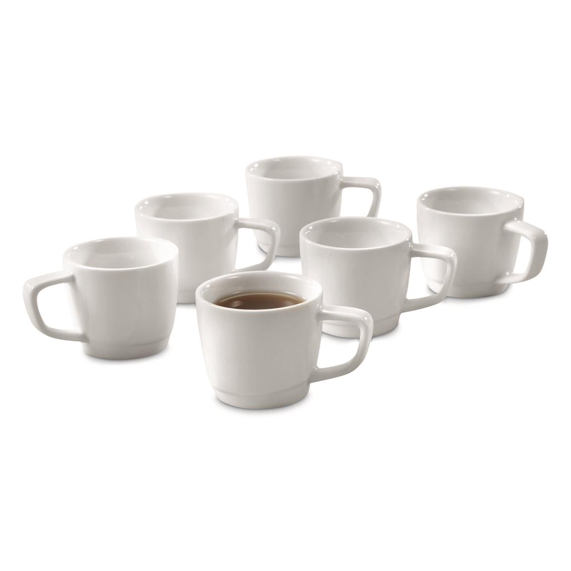 U.S. Aviation American Airlines Surplus Ceramic Espresso Cups, 6 Pack, New