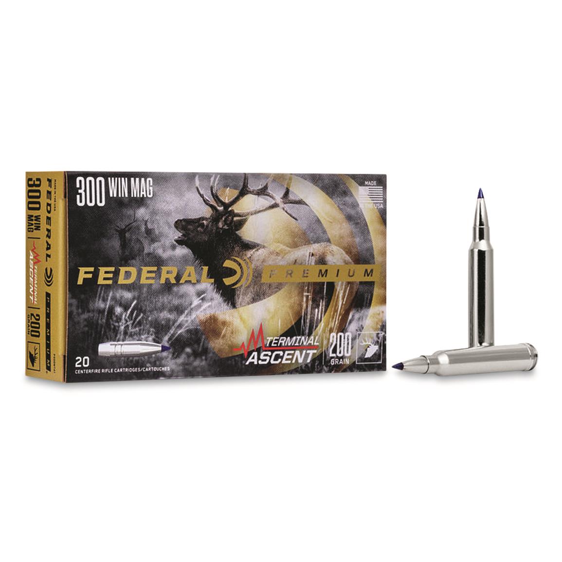 Federal Premium Terminal Ascent, .300 Win. Mag., Bonded Polymer Tip, 200 Grain, 20 Rounds