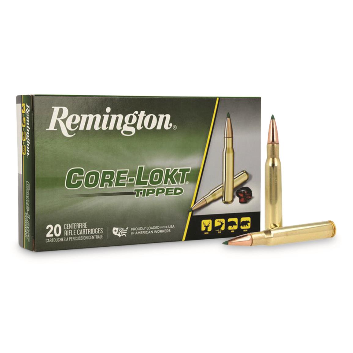 Remington Core-Lokt Tipped, .30-06 Springfield, Polymer Tip, 180 Grain, 20 Rounds