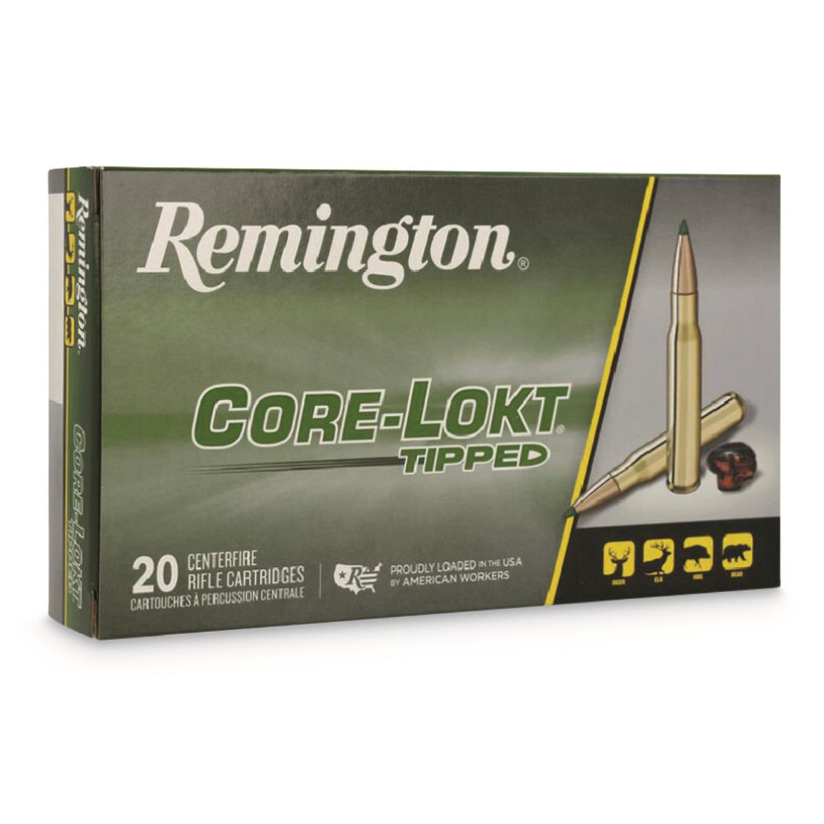 Remington Core-Lokt Tipped, .308 Win., Polymer Tip, 180 Grain, 20 Rounds