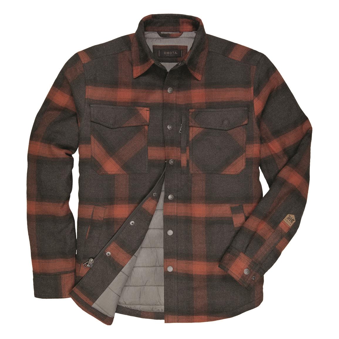 DKOTA GRIZZLY Men's Tobias Quilt-lined Shirt Jacket, Burnt