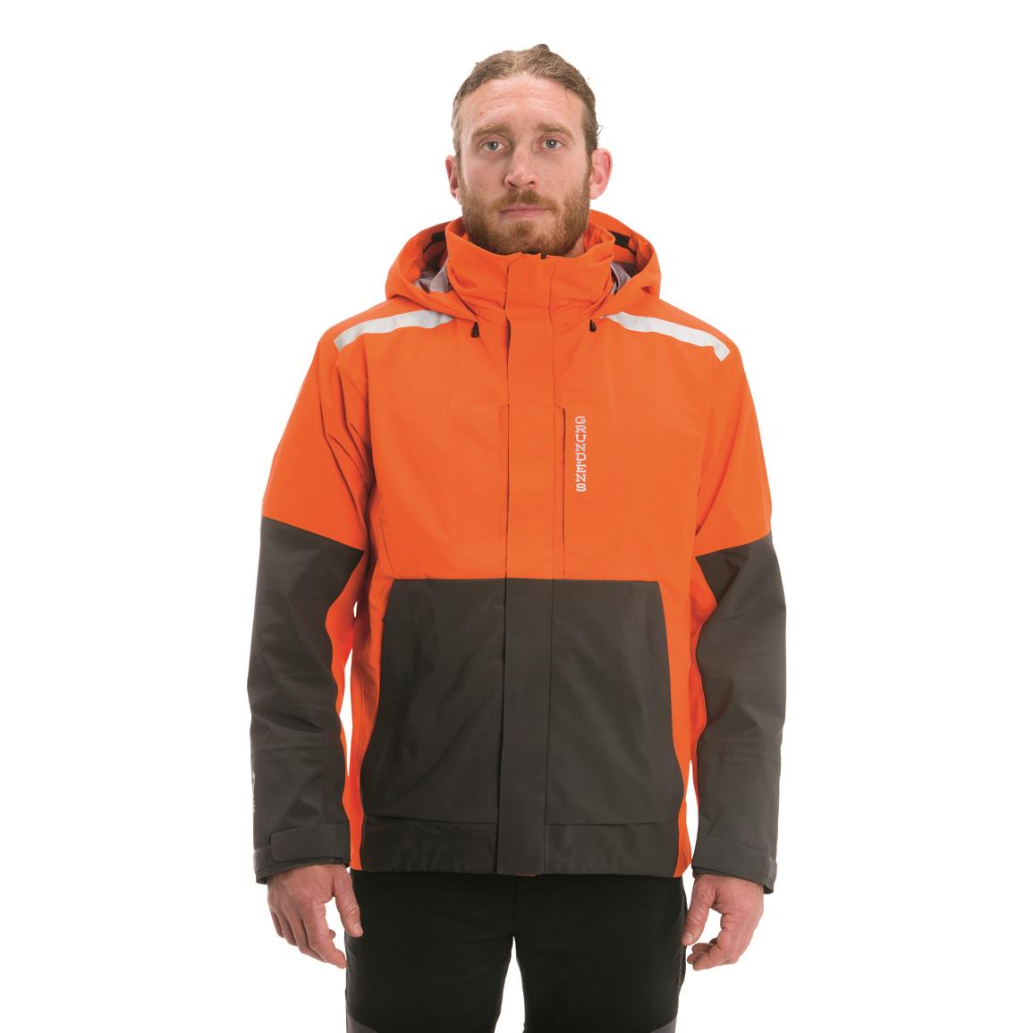 Grundens Men's Gambler GORE-TEX Waterproof Jacket, Red Orange