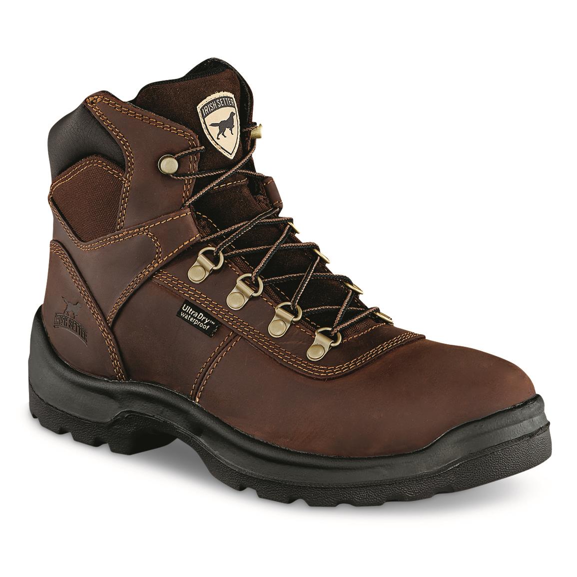 Irish Setter Men's Ely Waterproof 6" Safety Toe Work Boots, Brown