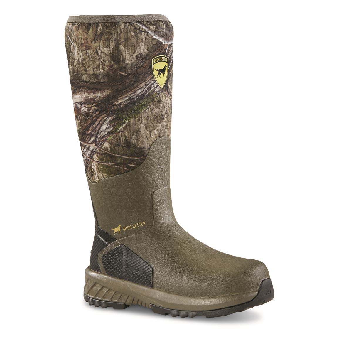 Irish Setter Unisex Mudtrek 17" Waterproof Full Fit Rubber Hunting Boots, Mossy Oak Country DNA, Mossy Oak® Country DNA™