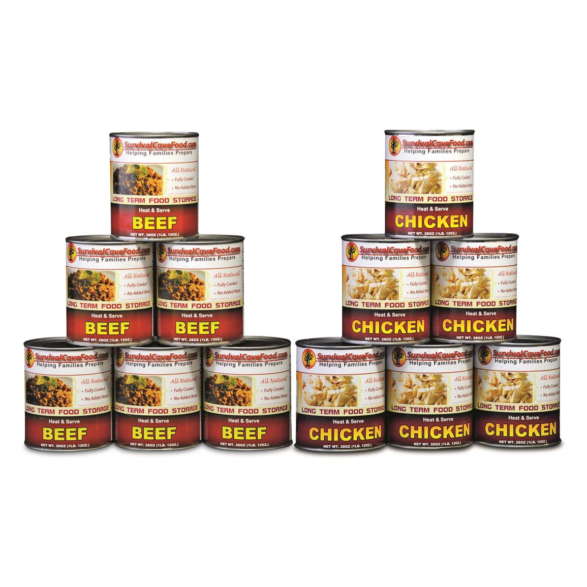 Survival Cave Canned Beef & Chicken, 12 Pack, 28-oz. Cans
