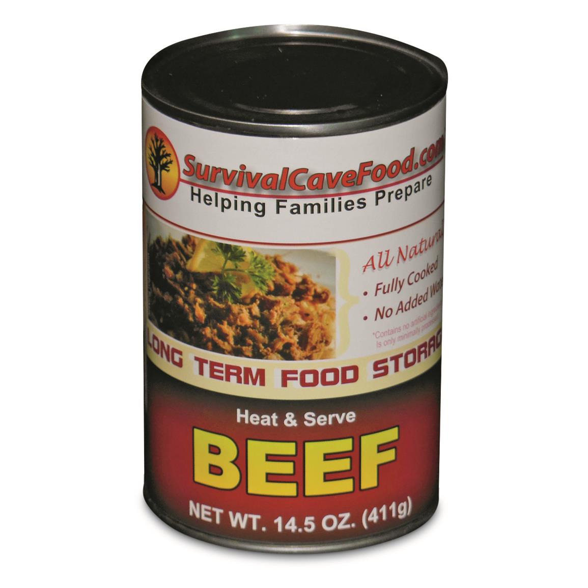 Survival Cave Canned Beef, Chicken, Turkey & Pork, 12 Pack, 14.5-oz. Cans