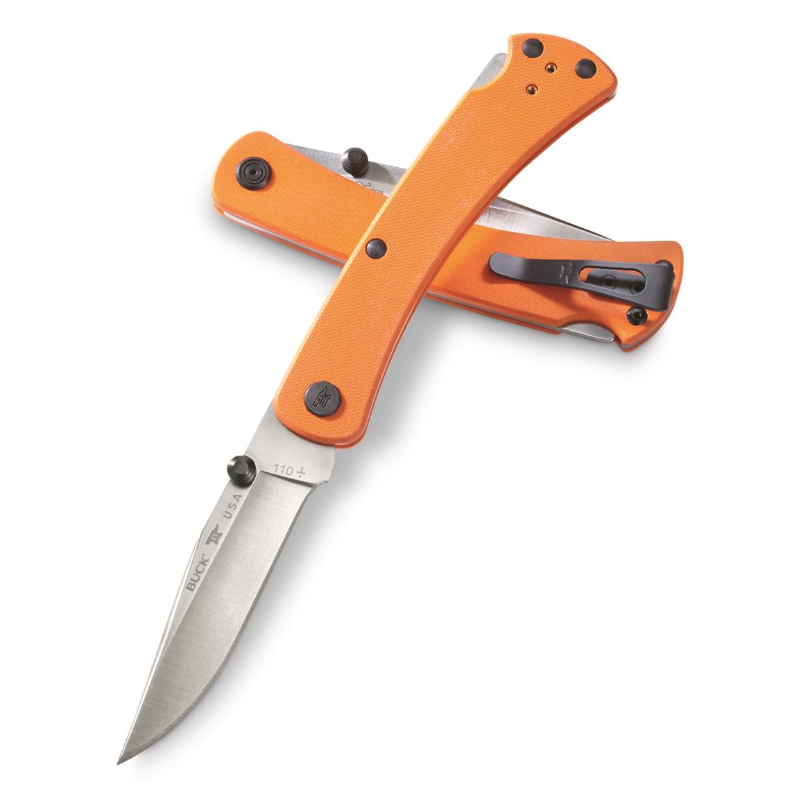 Buck Knives 110 Slim Pro TRX Knife, Orange