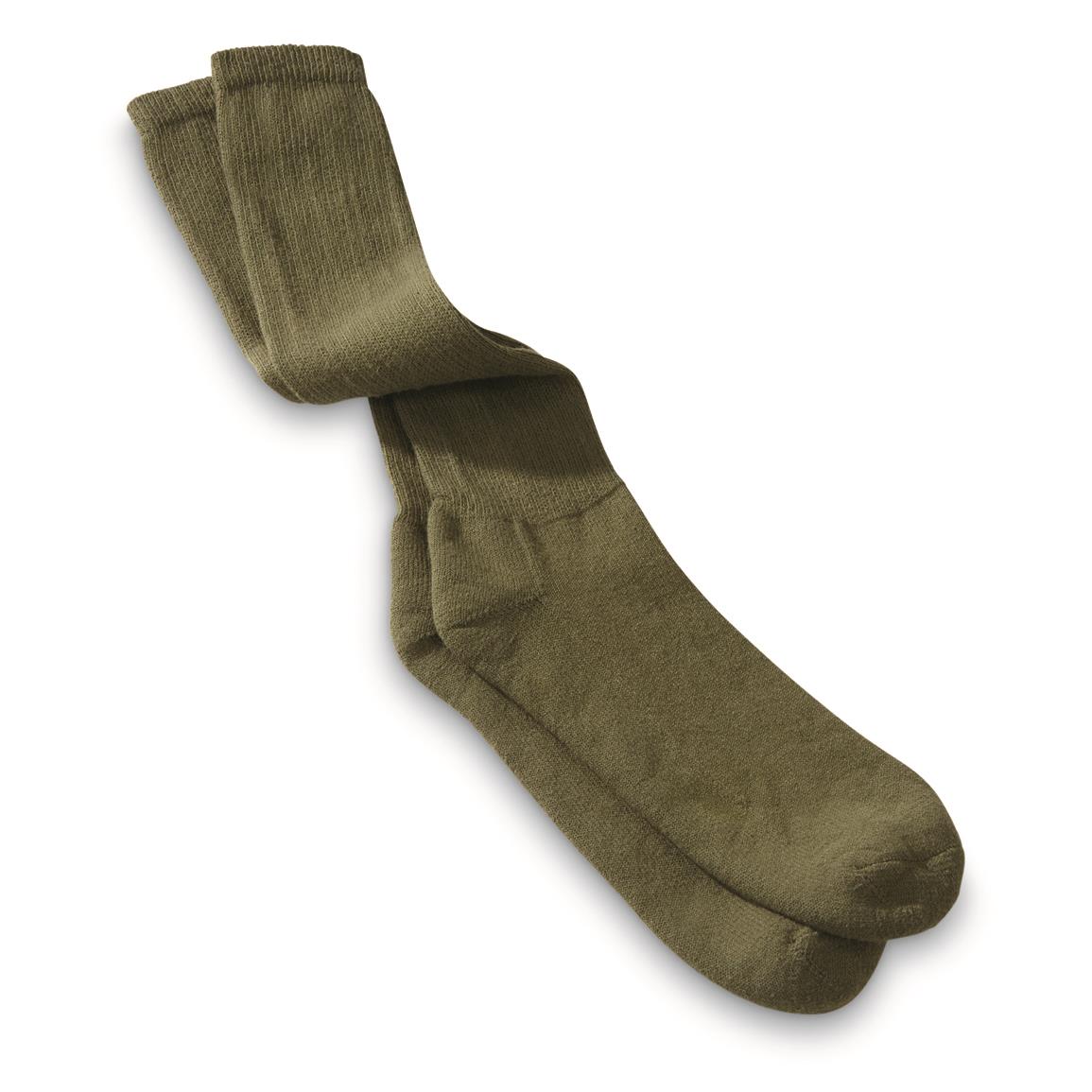 U.S. Military Surplus DLA Boot Socks, 3 Pack, New, Olive Drab