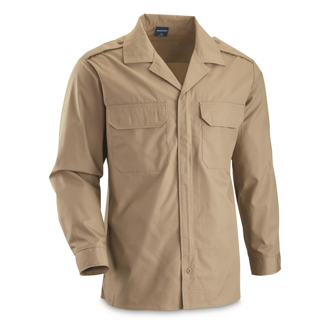 Propper Men's CDCR Line Duty Shirt, Long Sleeve, Tan