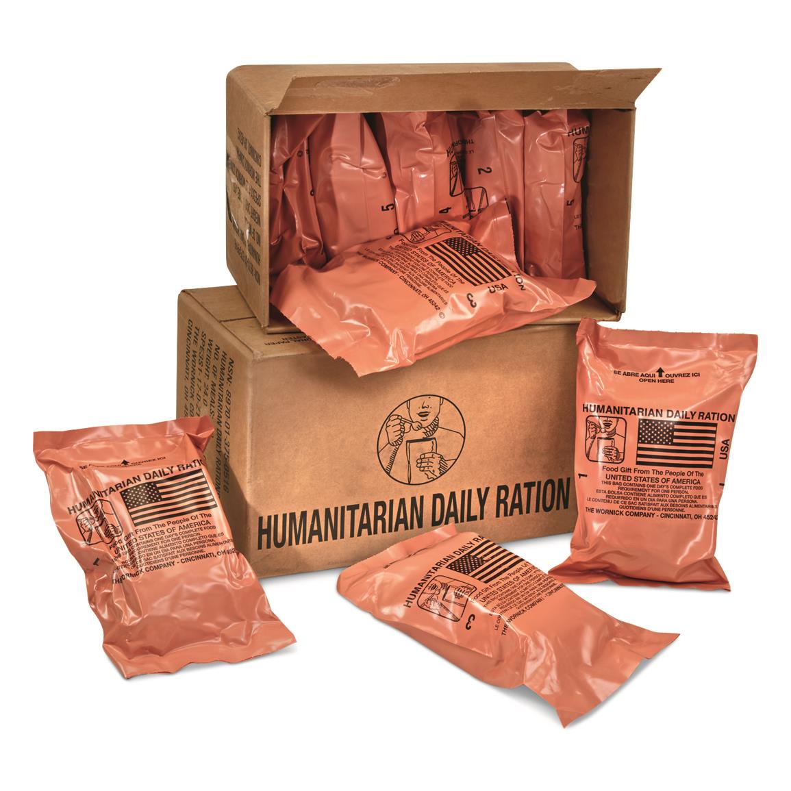 U.S. Military Surplus MRE HDR Humanitarian Meals, 10 Pack, New