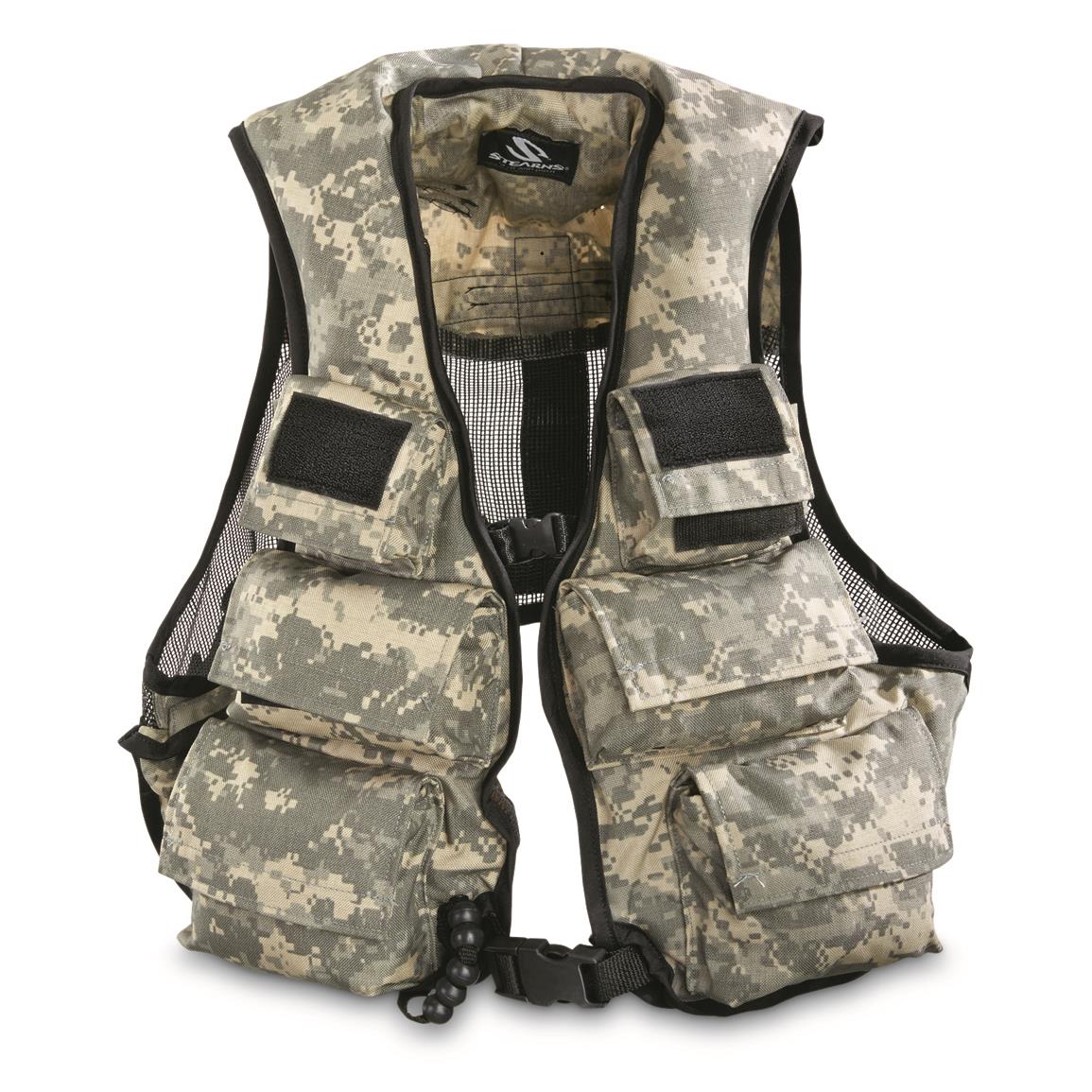 U.S. Military Surplus Stearns Tactical PFD Flotation Vest, New, ACU