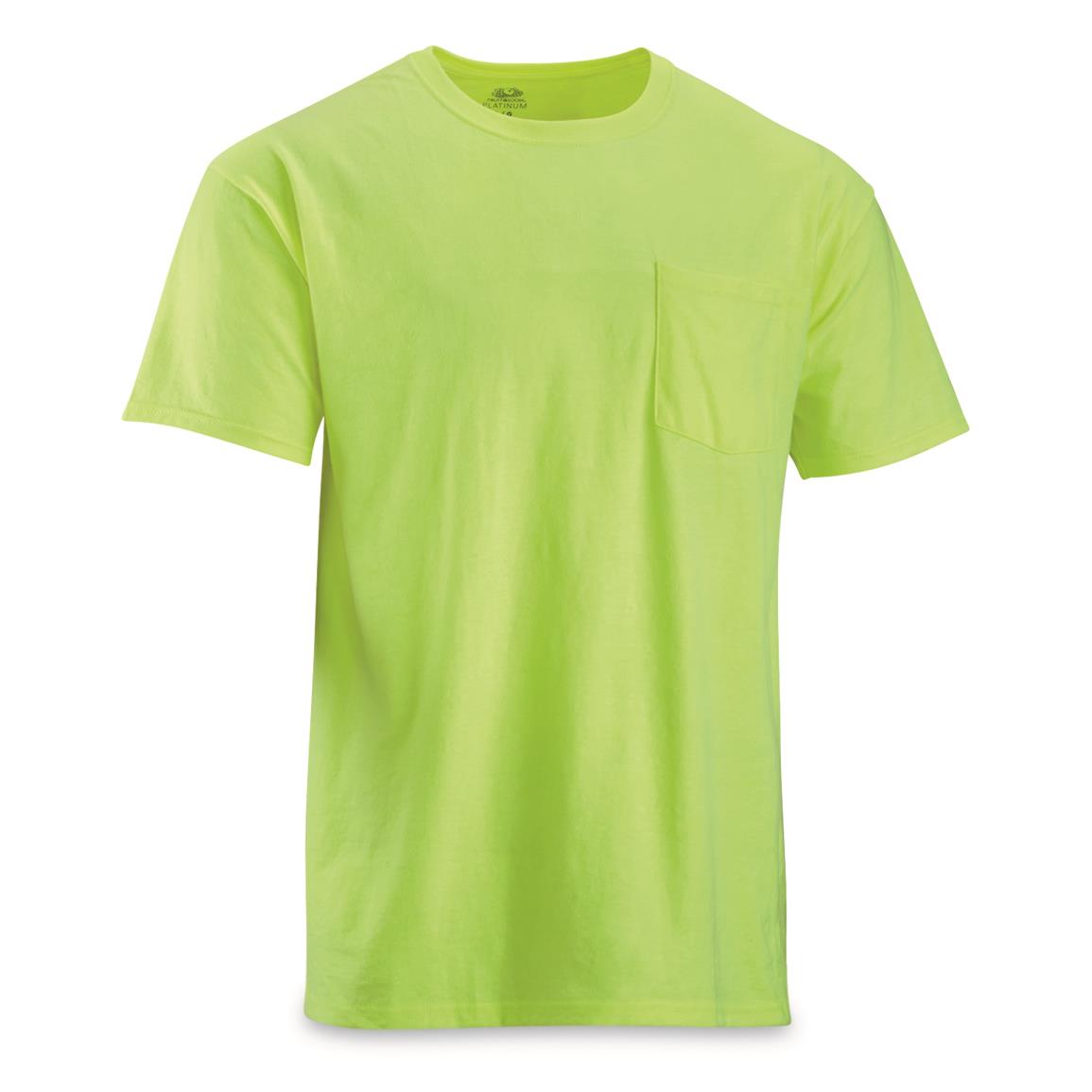 U.S. Municipal Surplus HiVis Safety T-Shirts, 2 Pack, New, Hi-Vis Yellow