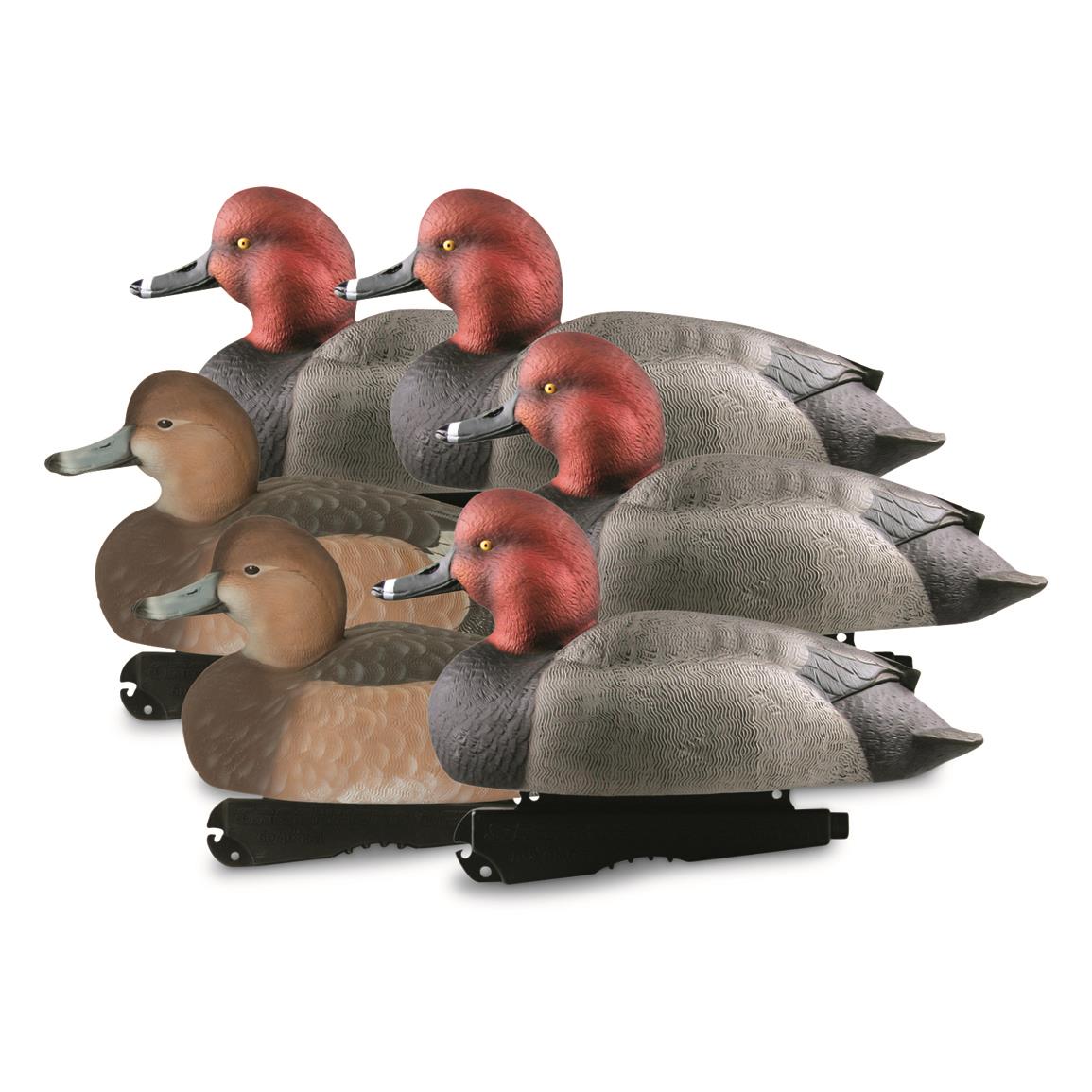 Avery GHG Hunter Series Oversized Redhead Duck Decoys, 6 Pack