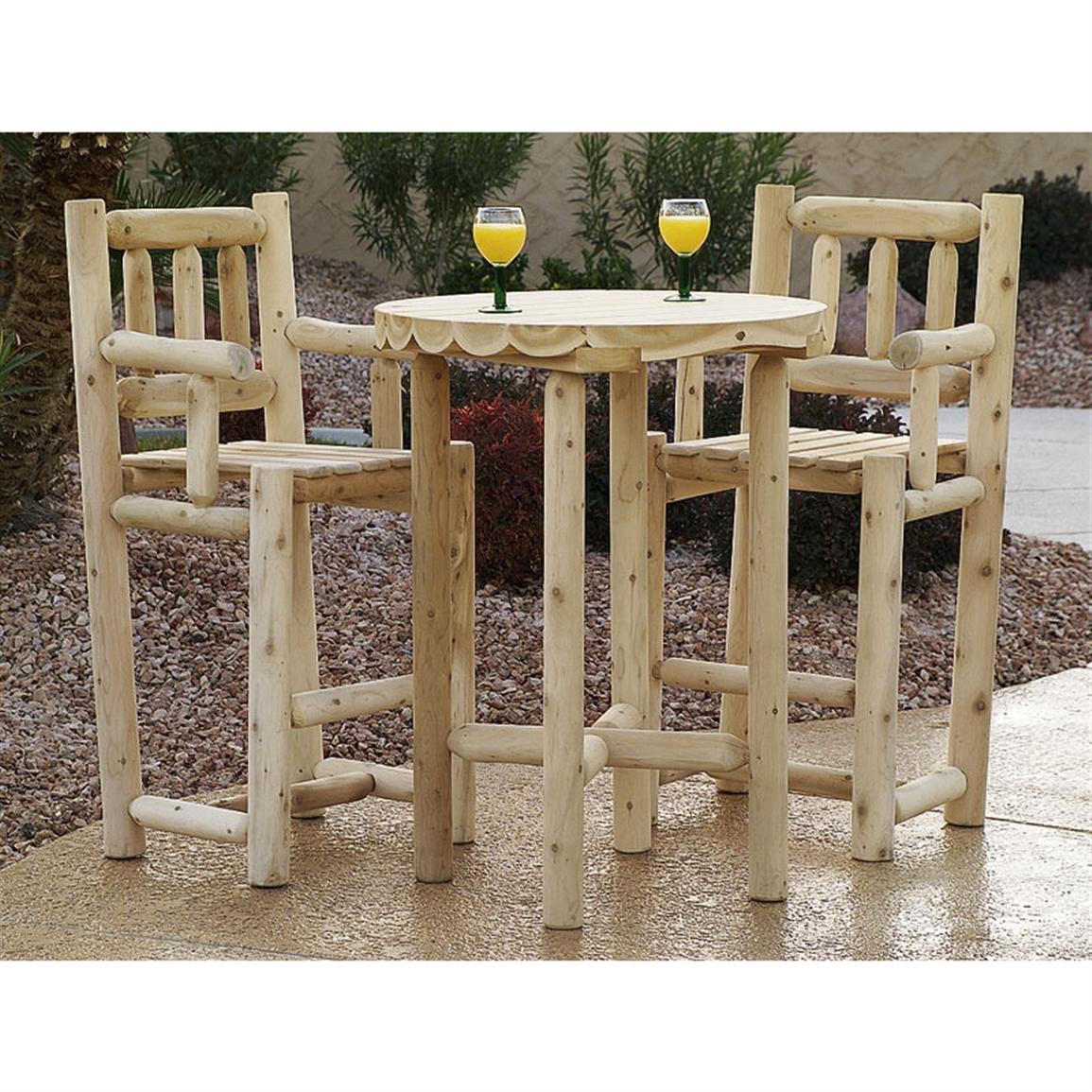 Cedar Log Bistro Table - 72891, Patio Furniture at ...