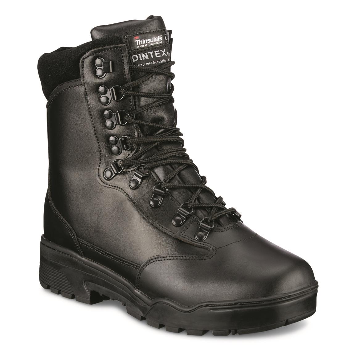 Mil-Tec Leather Tactical Boots, Black
