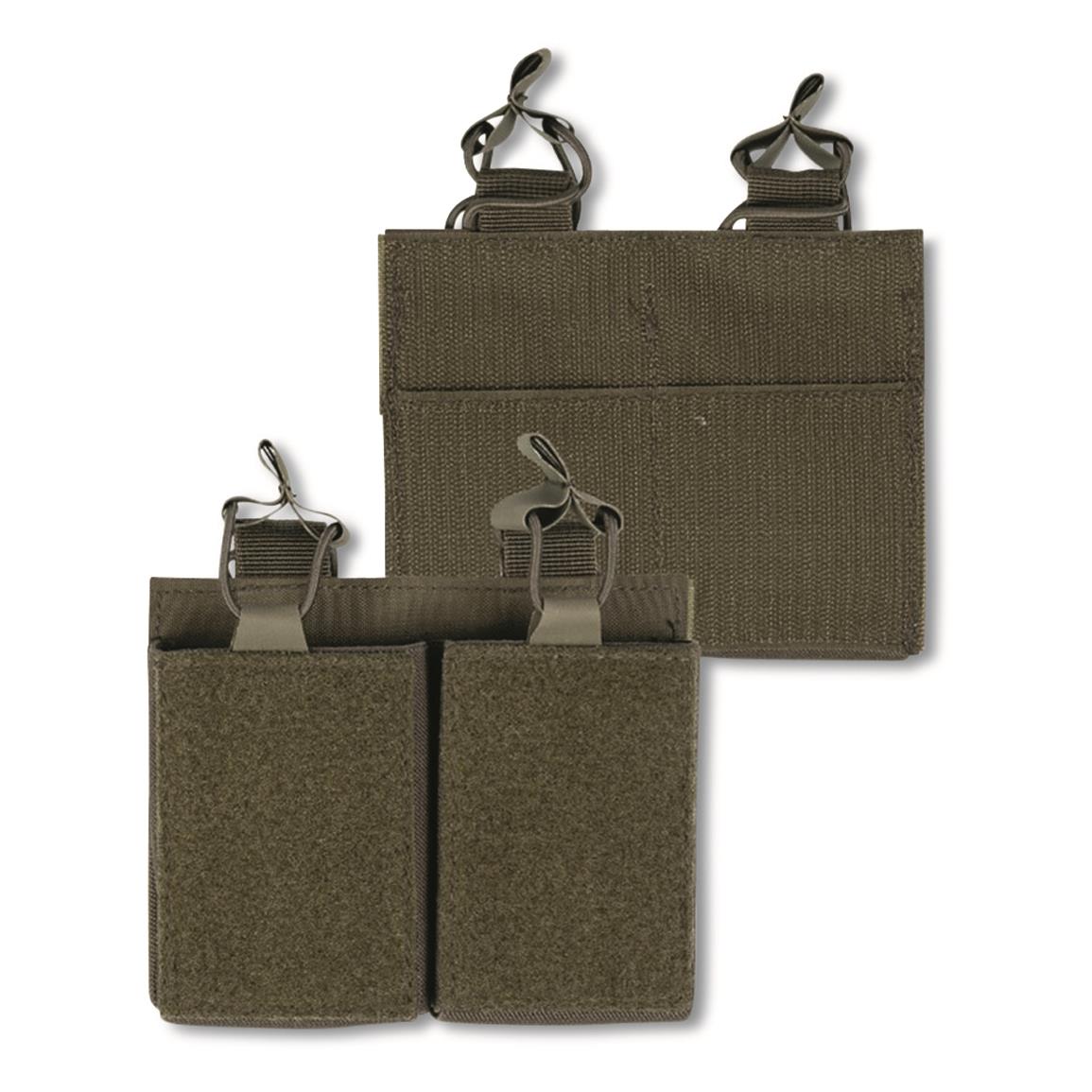 Mil-Tec Double M4 Magazine Pouch, with Hook and Loop Back, Olive Drab