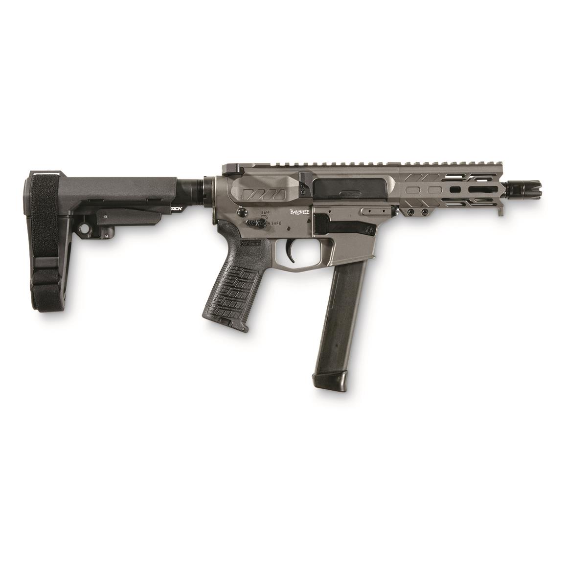 CMMG Banshee MkGs AR-style Pistol, 9mm, 5" Barrel, Tungsten, 33+1 Rounds, Glock Magazines