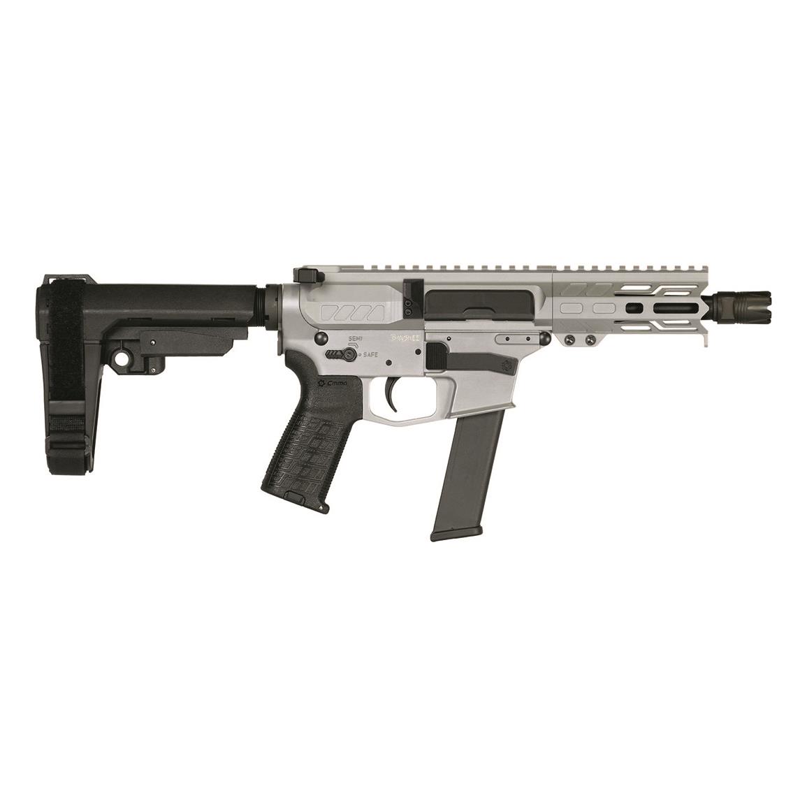 CMMG Banshee MkGs AR-style Pistol, .40 S&W, 5" Barrel, 22+1 Rounds, Titanium, Glock Magazines