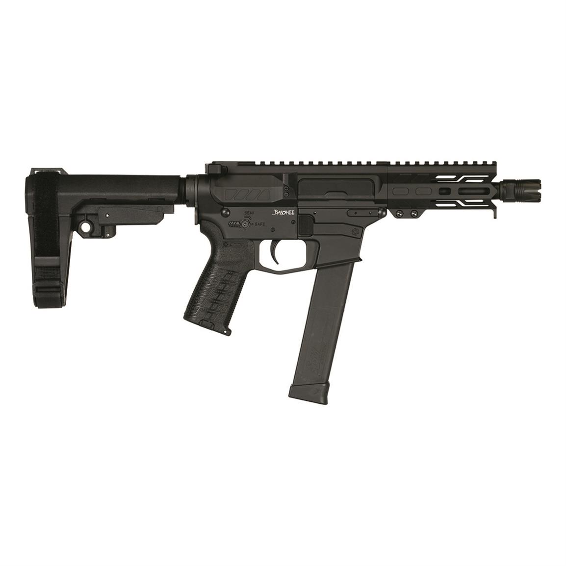 CMMG Banshee MkG AR-style Pistol, .45 ACP, 5" Barrel, Armor Black, 26+1 Rounds, Glock Magazines
