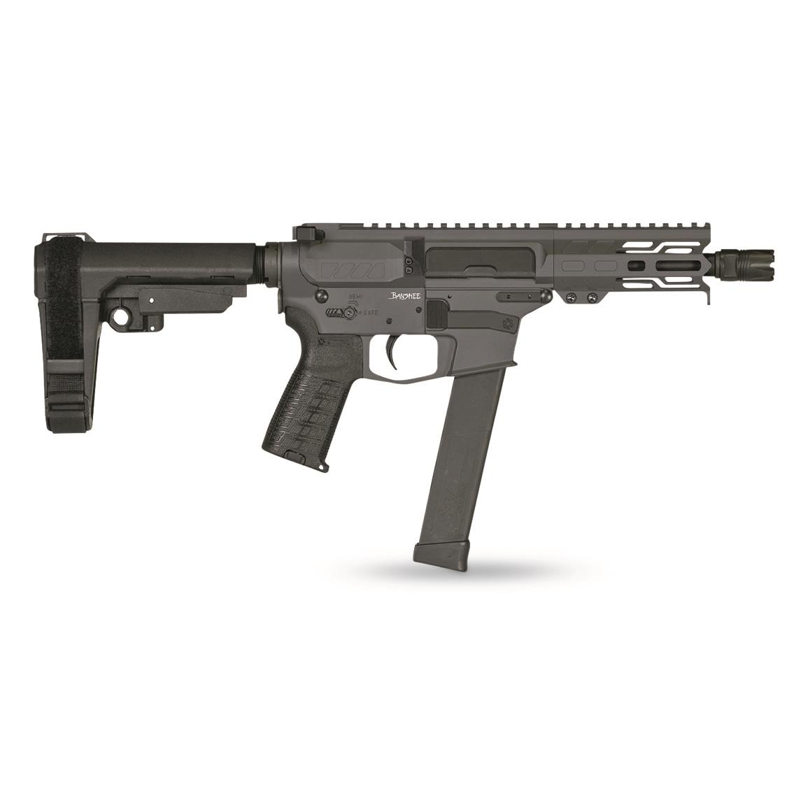 CMMG Banshee MkG AR-style Pistol, .45 ACP, 5" Barrel, Sniper Gray, 26+1 Rounds