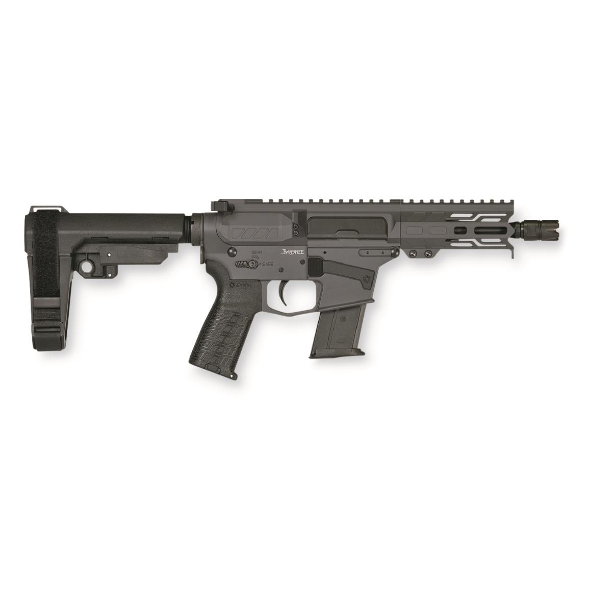 CMMG Banshee Mk57 AR Pistol, Semi-auto, 5.7x28mm, 5" BBL, 20+1 Rds., Sniper Gray, FN Five-seveN Mags