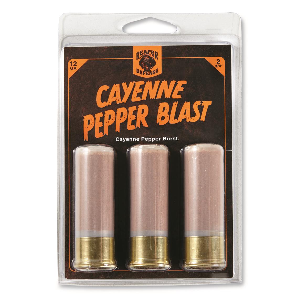 Reaper Cayenne Pepper Blast Personal Defense, 12 Gauge, 2 3/4", 3 Rounds