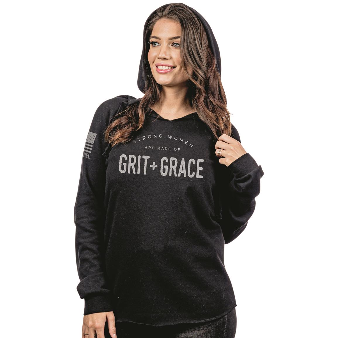 Nine Line Women's Grit and Grace V-neck Hoodie, Black