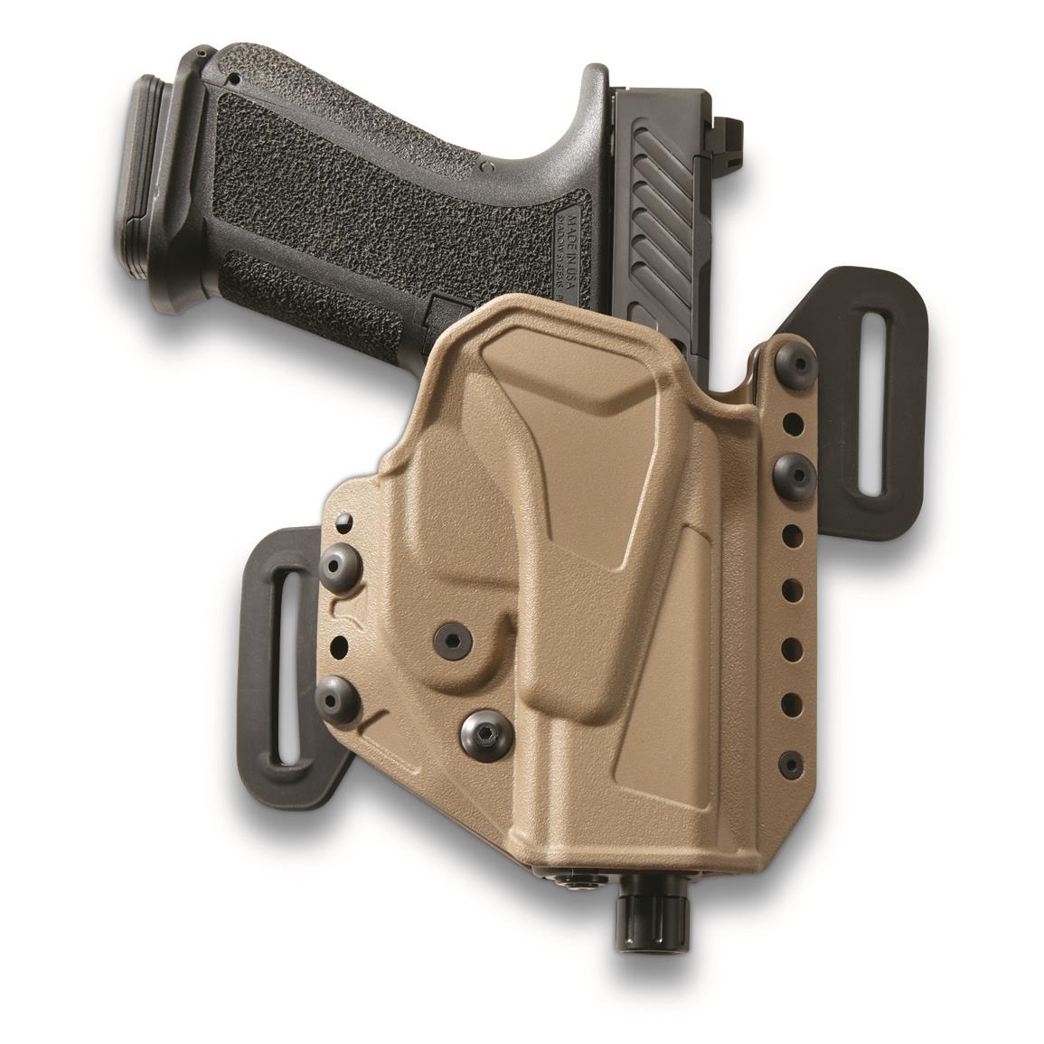 SENTRY Angle Adjustable Belt Slide OWB Holster, Glock 19, Coyote Brown