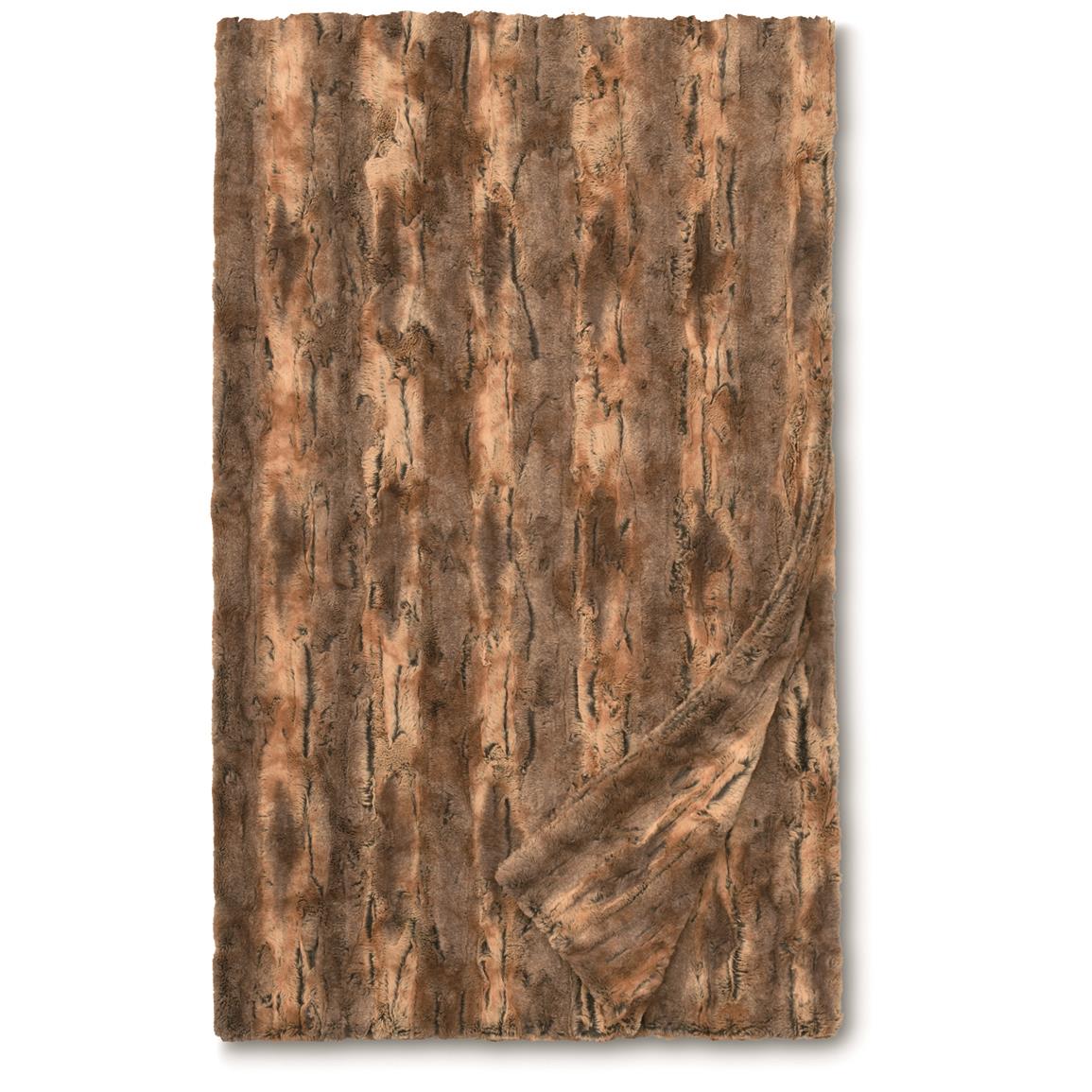 Wooded River Cuddle Fur Amber Fox Throw Blanket