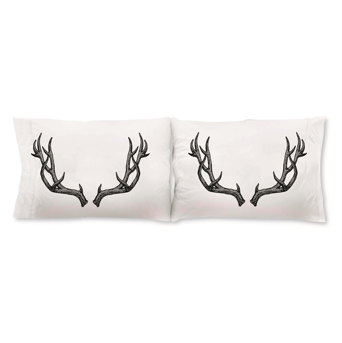 Safdie & Co.Printed Pillowcase, 2 Pack, Antlers