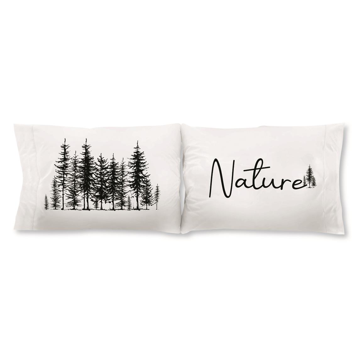 Safdie & Co.Printed Pillowcase, 2 Pack, Nature